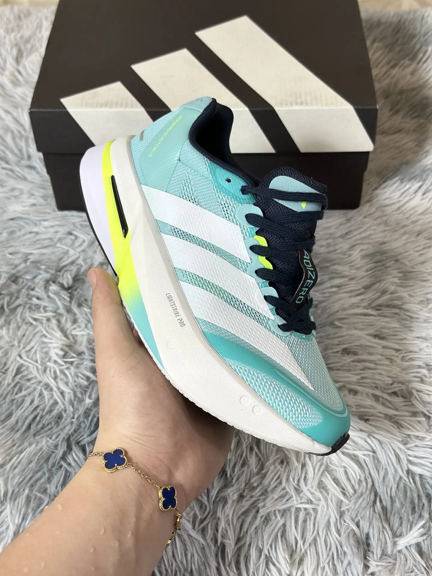 Unisex adidas Adizero Boston 13 Blue Running Shoes – Replica Adidas Edition 493