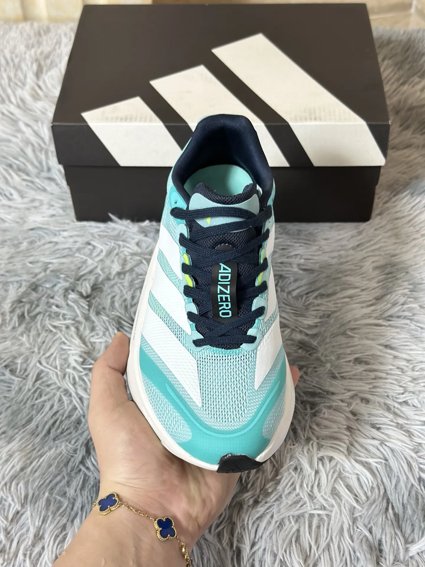 Unisex adidas Adizero Boston 13 Blue Running Shoes – Replica Adidas Edition 493