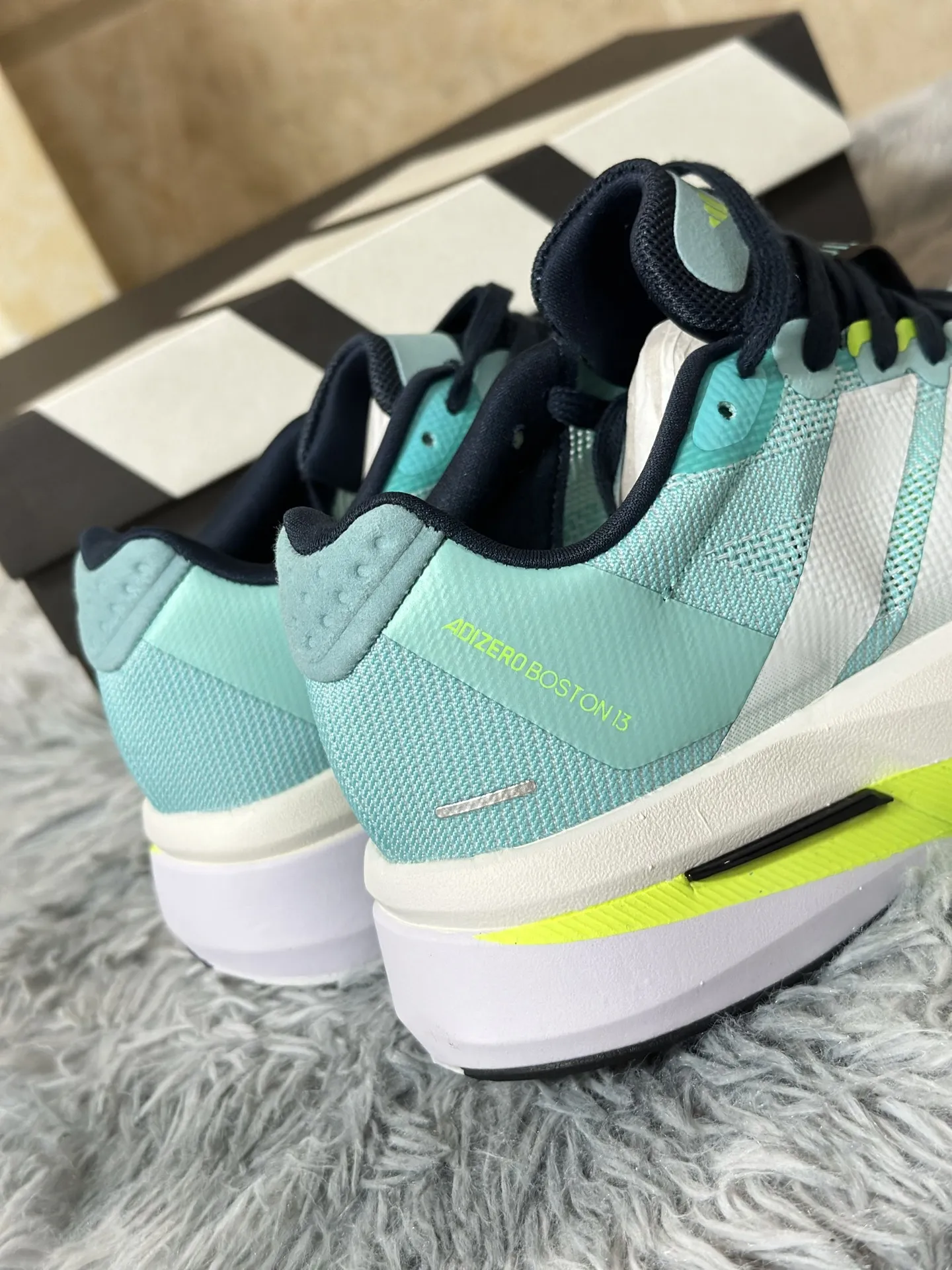 Unisex adidas Adizero Boston 13 Blue Running Shoes – Replica Adidas Edition 493