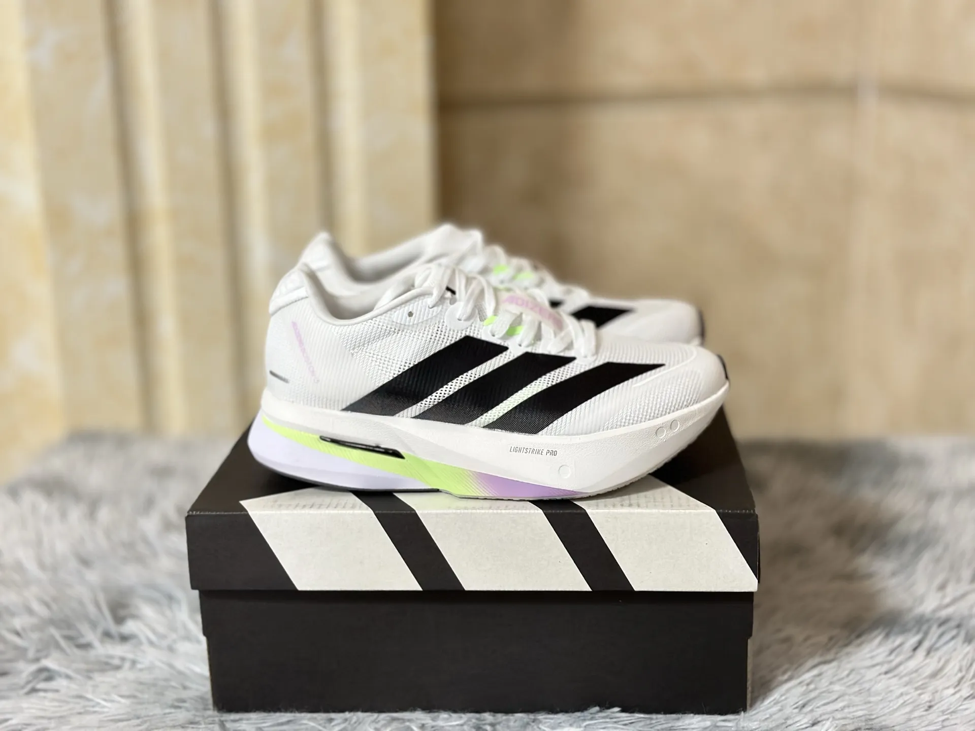 adidas Adizero Boston 13 White Black Replica Running Shoes ComfortFit 490