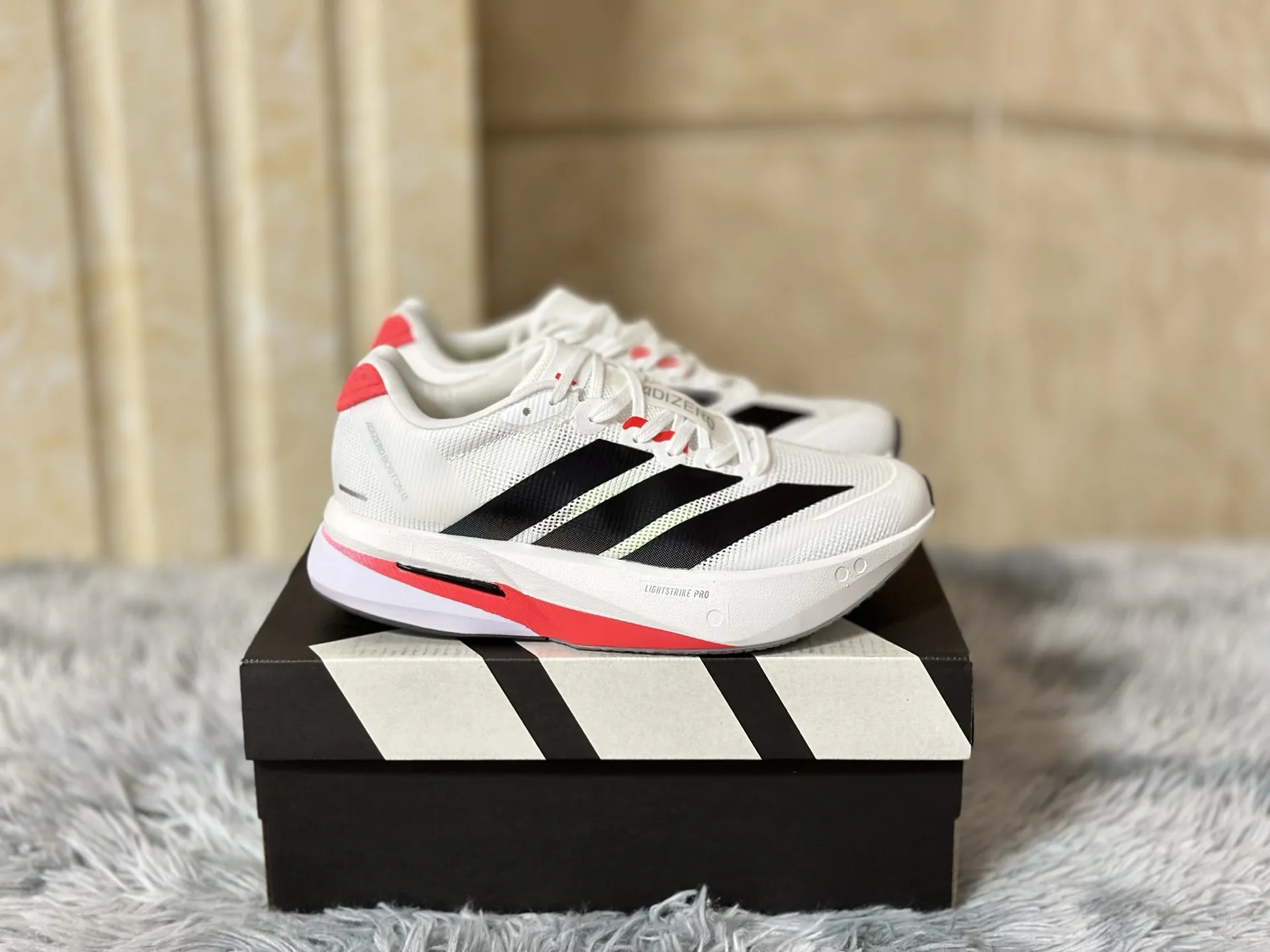 adidas Adizero Boston 13 White Red Replica Shoes Elegant 487