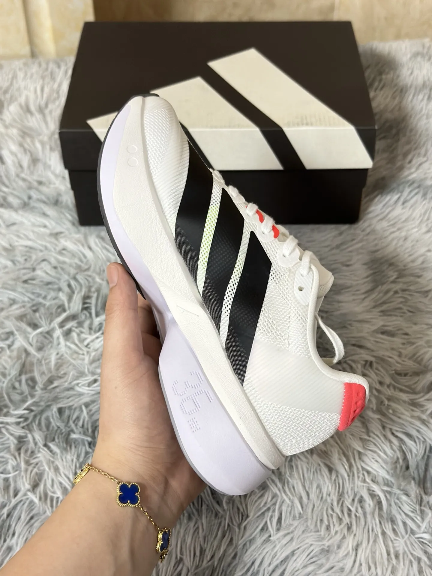 adidas Adizero Boston 13 White Red Replica Shoes Elegant 487