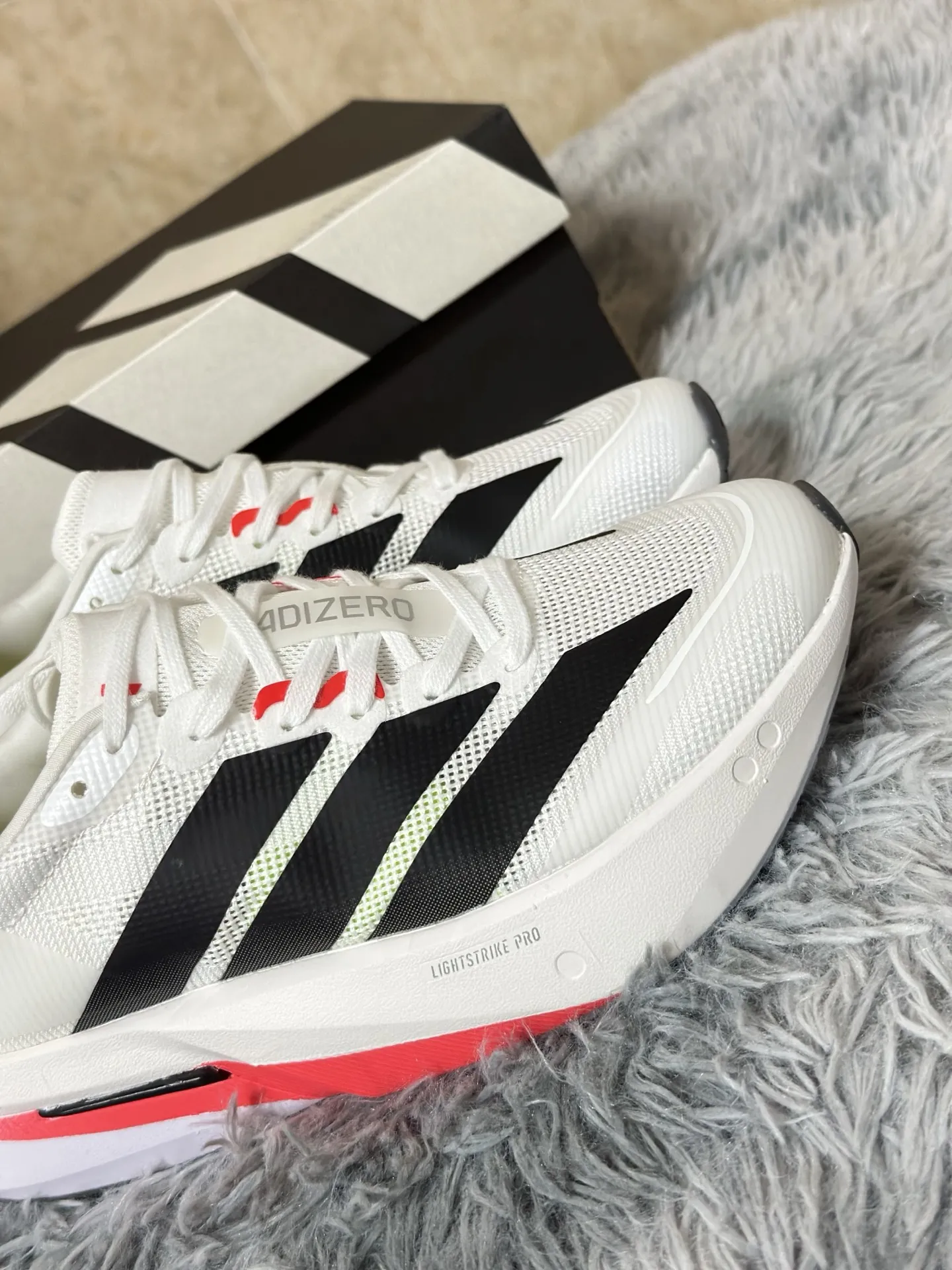 adidas Adizero Boston 13 White Red Replica Shoes Elegant 487