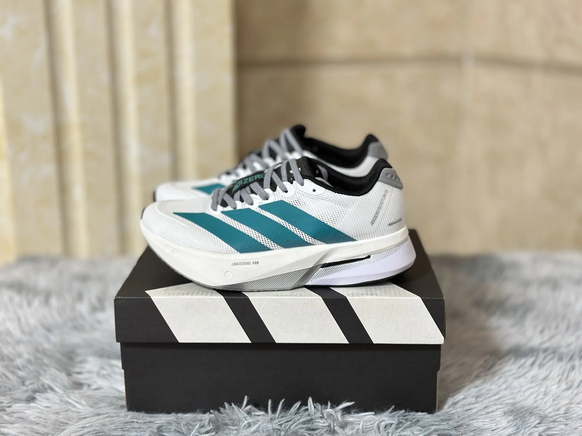 adidas Adizero Boston 13 White Teal Running Shoes – Replica Adidas Edition UrbanChic 488