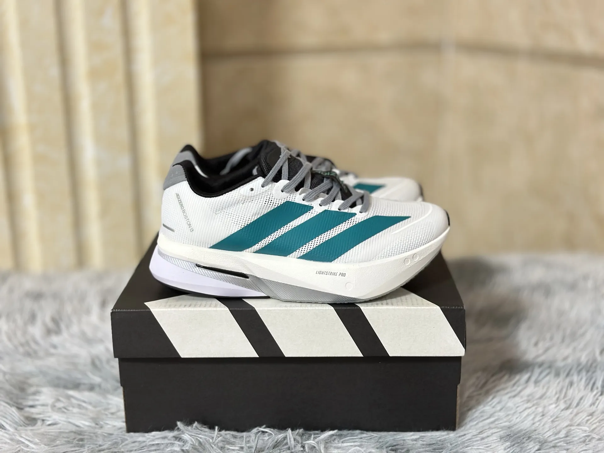adidas Adizero Boston 13 White Teal Running Shoes – Replica Adidas Edition UrbanChic 488