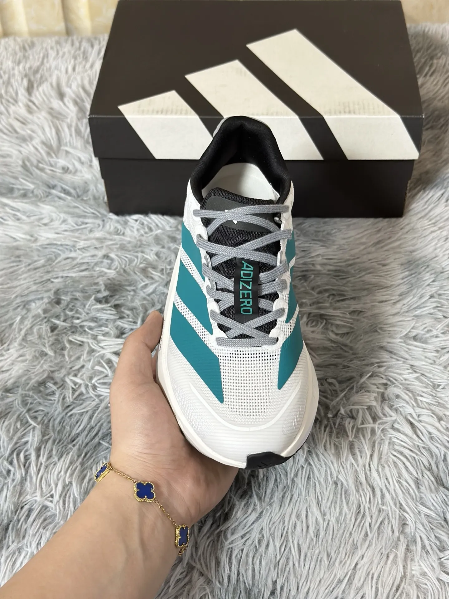 adidas Adizero Boston 13 White Teal Running Shoes – Replica Adidas Edition UrbanChic 488