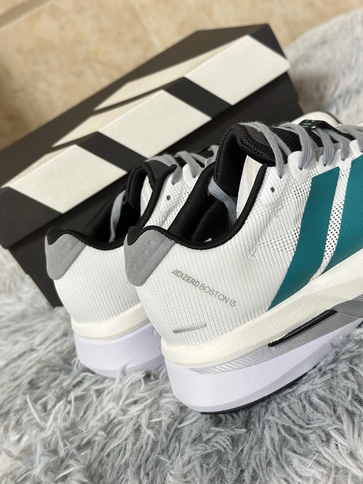 adidas Adizero Boston 13 White Teal Running Shoes – Replica Adidas Edition UrbanChic 488