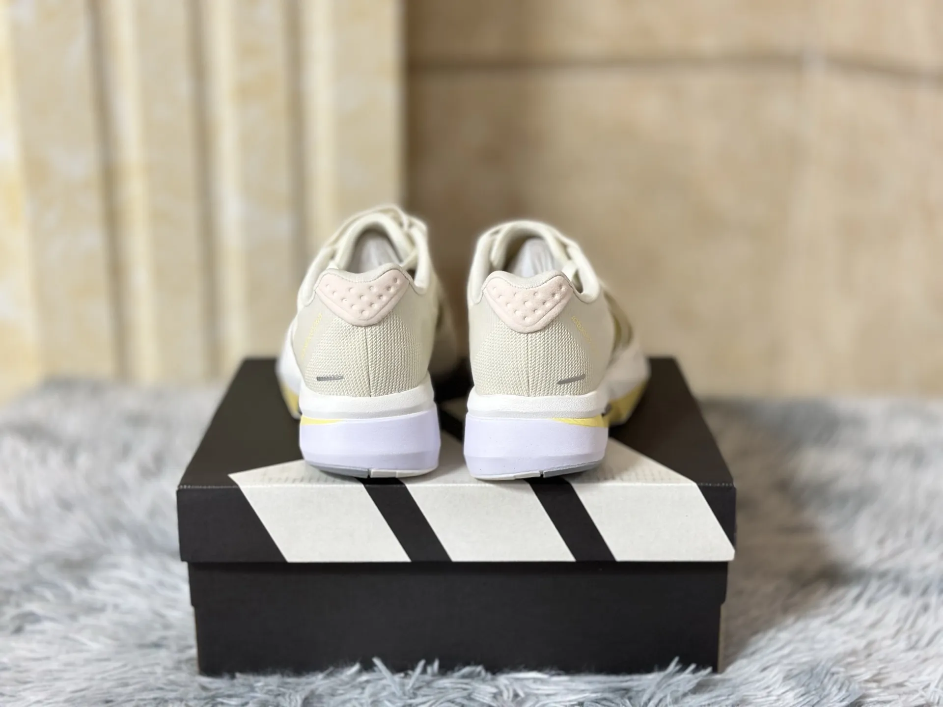 Premium adidas Adizero Boston 13 White Yellow Replica Running Shoes 497