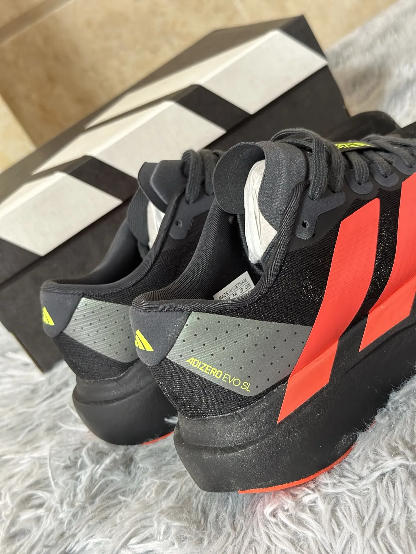 Flexible adidas Adizero Evo SL Core Black Red Replica Sneakers –  Rep Shoes 475