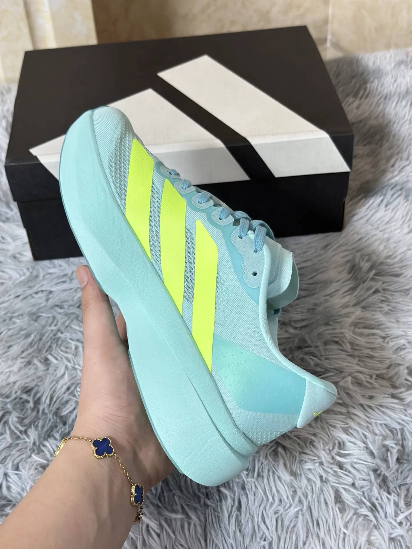 Cozy adidas Adizero Evo SL Mint Green Replica Shoes –  Adidas Replica 484