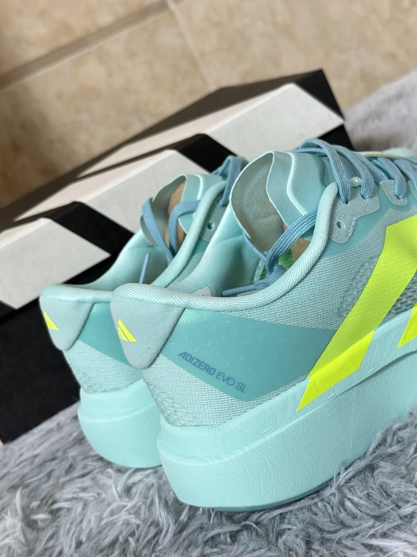 Cozy adidas Adizero Evo SL Mint Green Replica Shoes –  Adidas Replica 484
