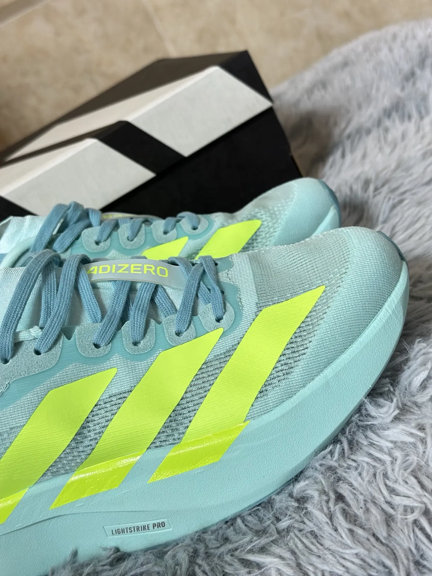 Cozy adidas Adizero Evo SL Mint Green Replica Shoes –  Adidas Replica 484
