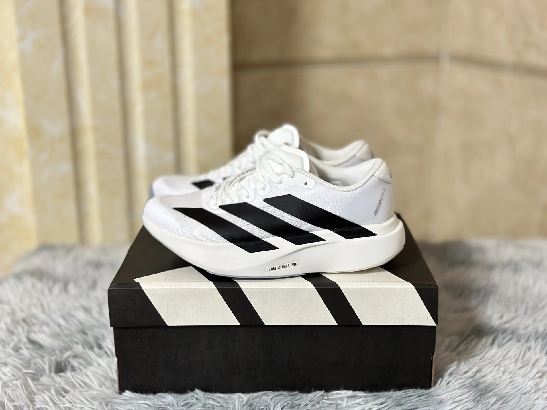 adidas Adizero Evo SL White Black Replica Sneakers – Rep Shoes for Running Packable 476