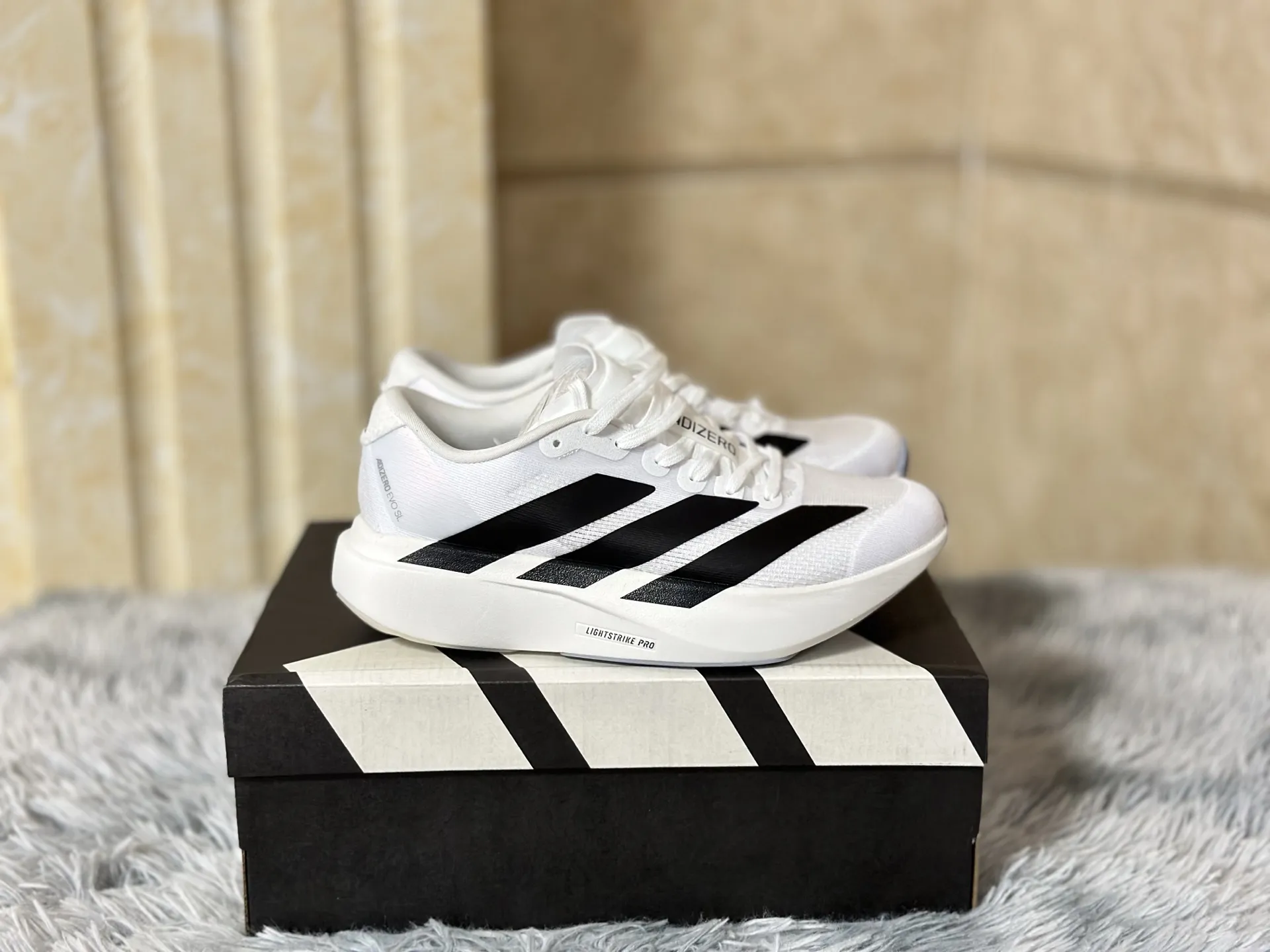 adidas Adizero Evo SL White Black Replica Sneakers – Rep Shoes for Running Packable 476