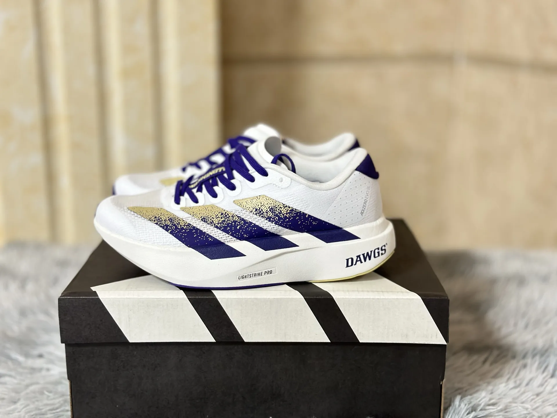 TimelessDesign adidas Adizero Evo SL White Purple Running Shoes – Replica Adidas Edition 486
