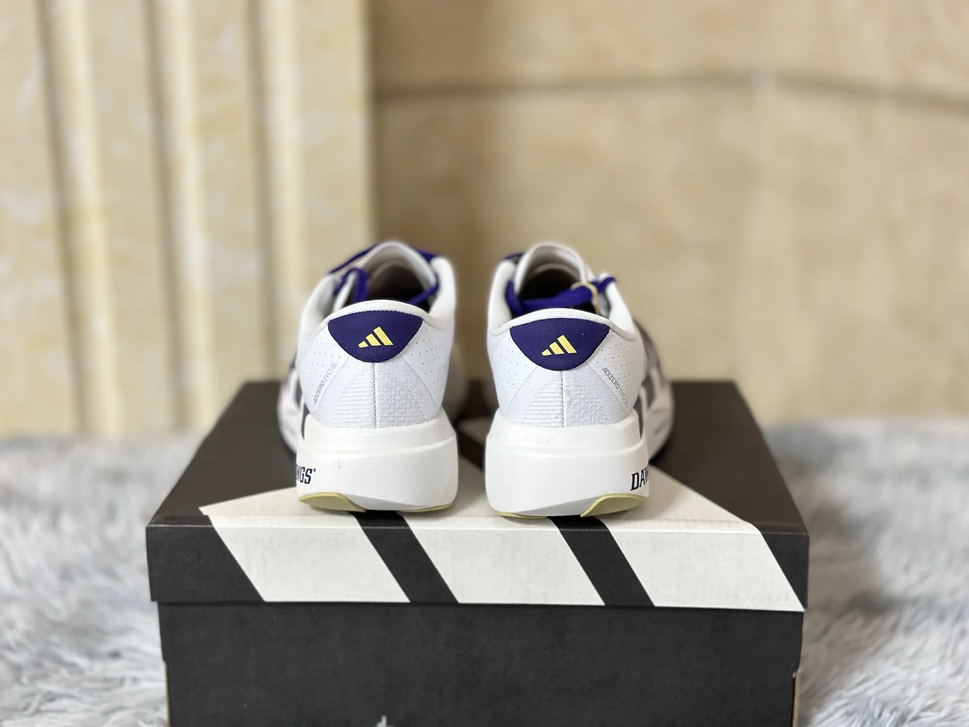 TimelessDesign adidas Adizero Evo SL White Purple Running Shoes – Replica Adidas Edition 486