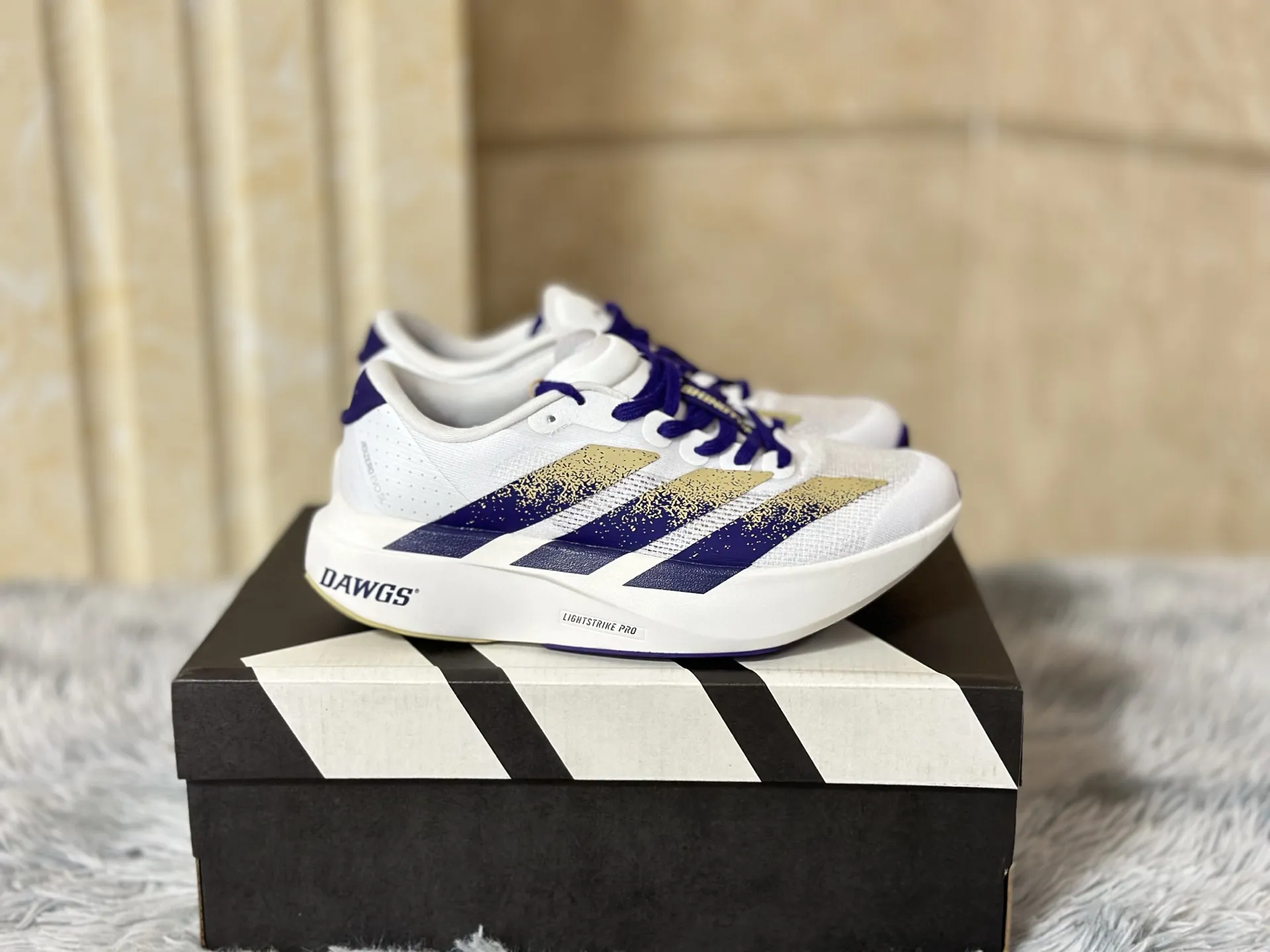 TimelessDesign adidas Adizero Evo SL White Purple Running Shoes – Replica Adidas Edition 486