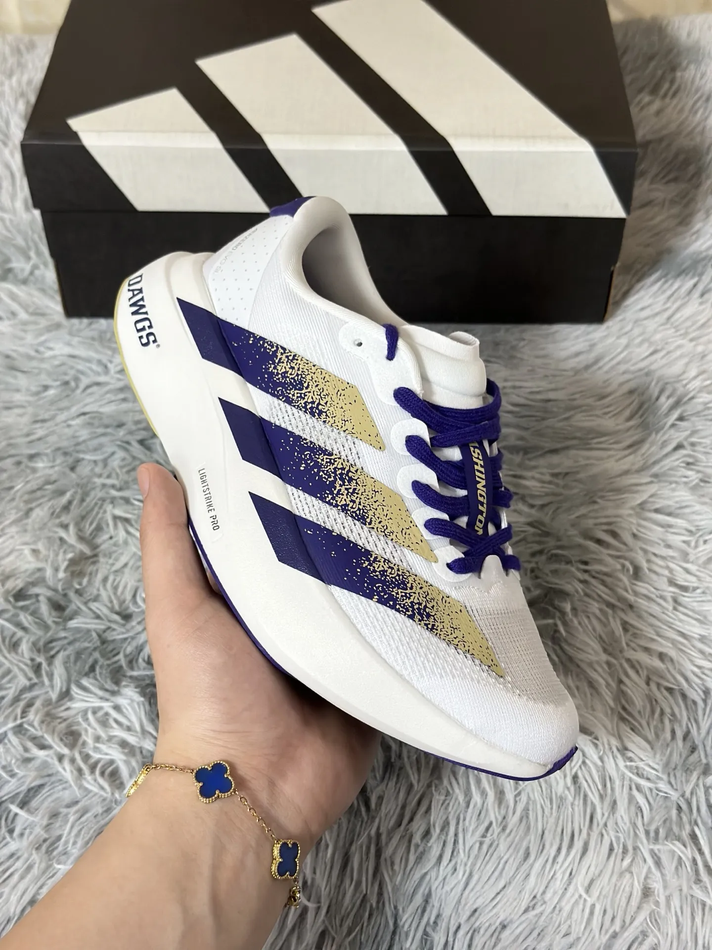 TimelessDesign adidas Adizero Evo SL White Purple Running Shoes – Replica Adidas Edition 486