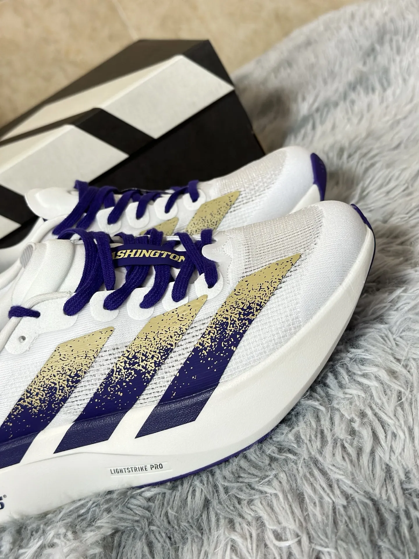 TimelessDesign adidas Adizero Evo SL White Purple Running Shoes – Replica Adidas Edition 486