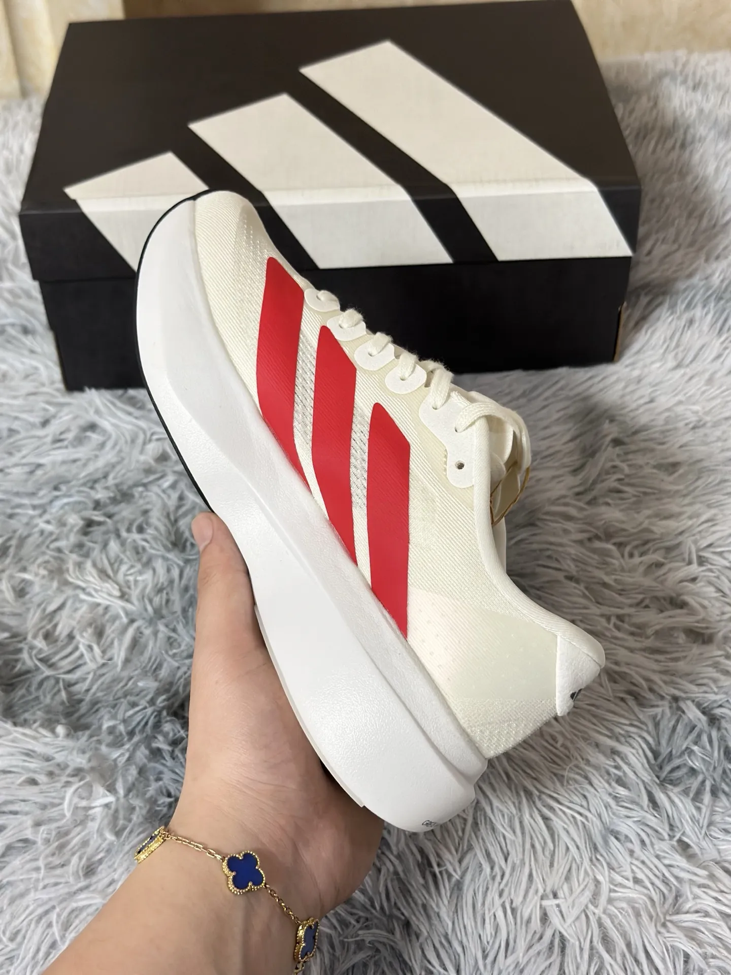 adidas Adizero Evo SL White Red Replica Sneakers –  Adidas Replica Shoes ZeroBulk 481