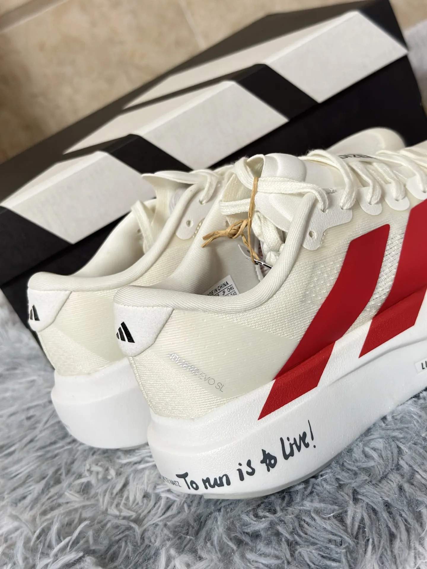 adidas Adizero Evo SL White Red Replica Sneakers –  Adidas Replica Shoes ZeroBulk 481