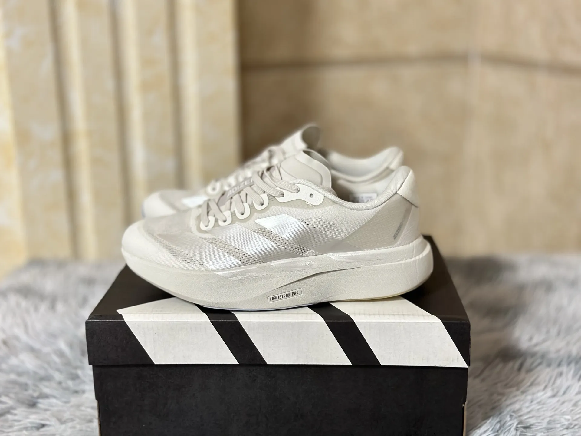 Efficient adidas Adizero Evo SL White Running Shoes –  Replica Adidas Sneakers 474