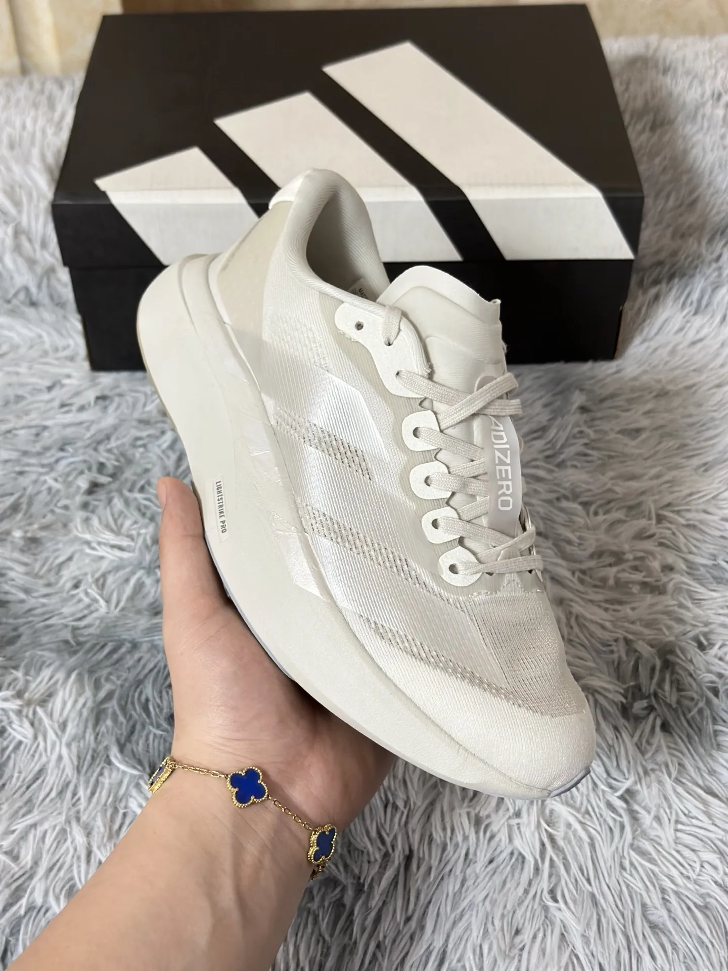 Efficient adidas Adizero Evo SL White Running Shoes –  Replica Adidas Sneakers 474