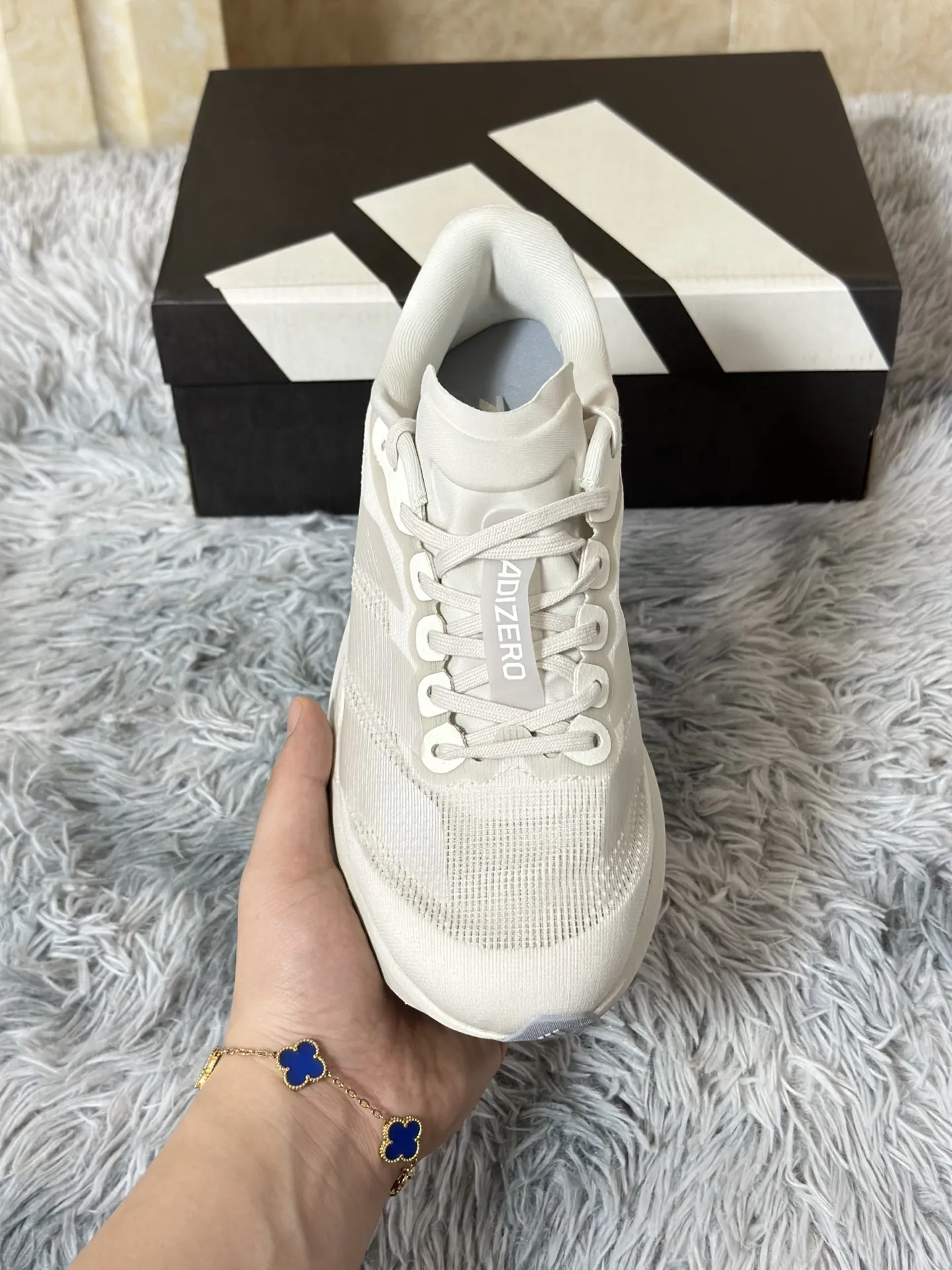 Efficient adidas Adizero Evo SL White Running Shoes –  Replica Adidas Sneakers 474