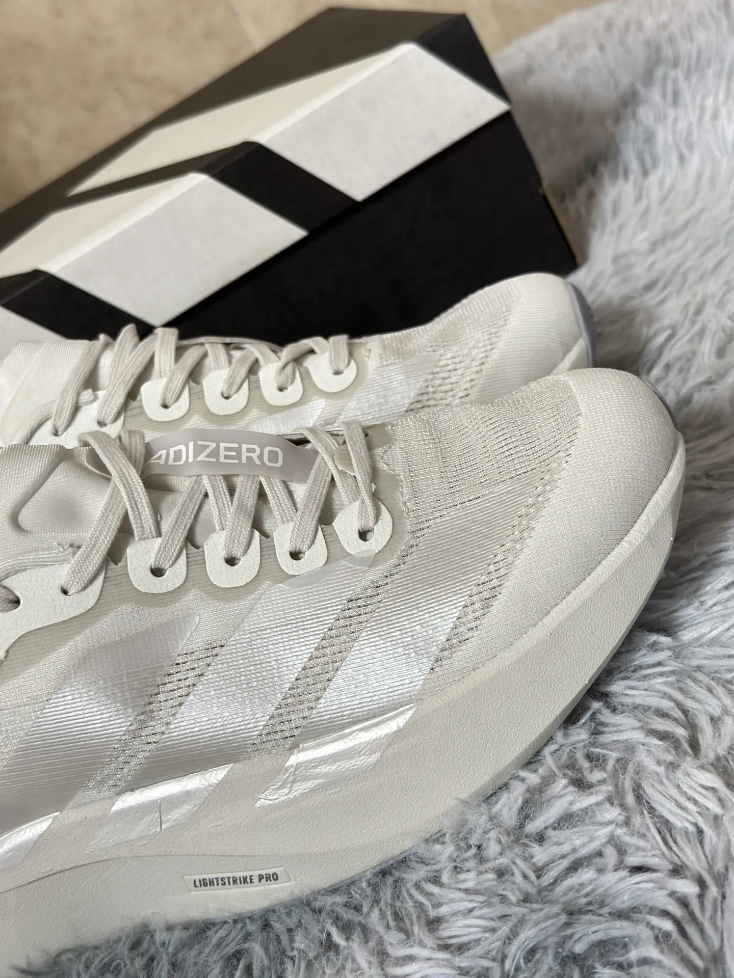 Efficient adidas Adizero Evo SL White Running Shoes –  Replica Adidas Sneakers 474