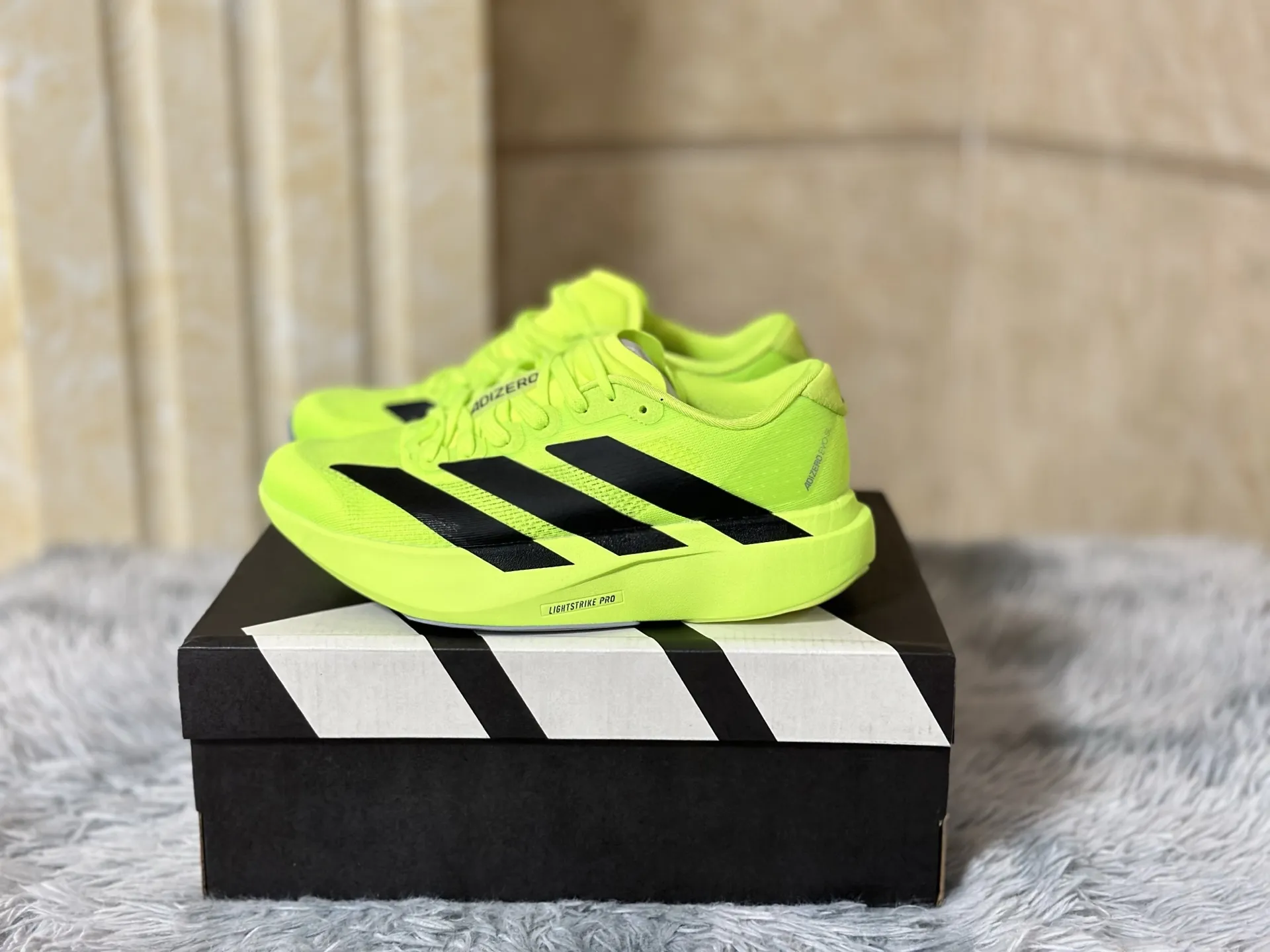 Durable adidas Adizero Evo SL Yellow Black Running Shoes – Replica Adidas Edition 483