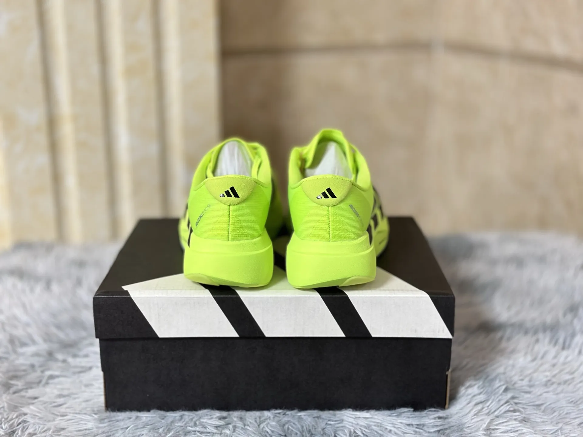 Durable adidas Adizero Evo SL Yellow Black Running Shoes – Replica Adidas Edition 483
