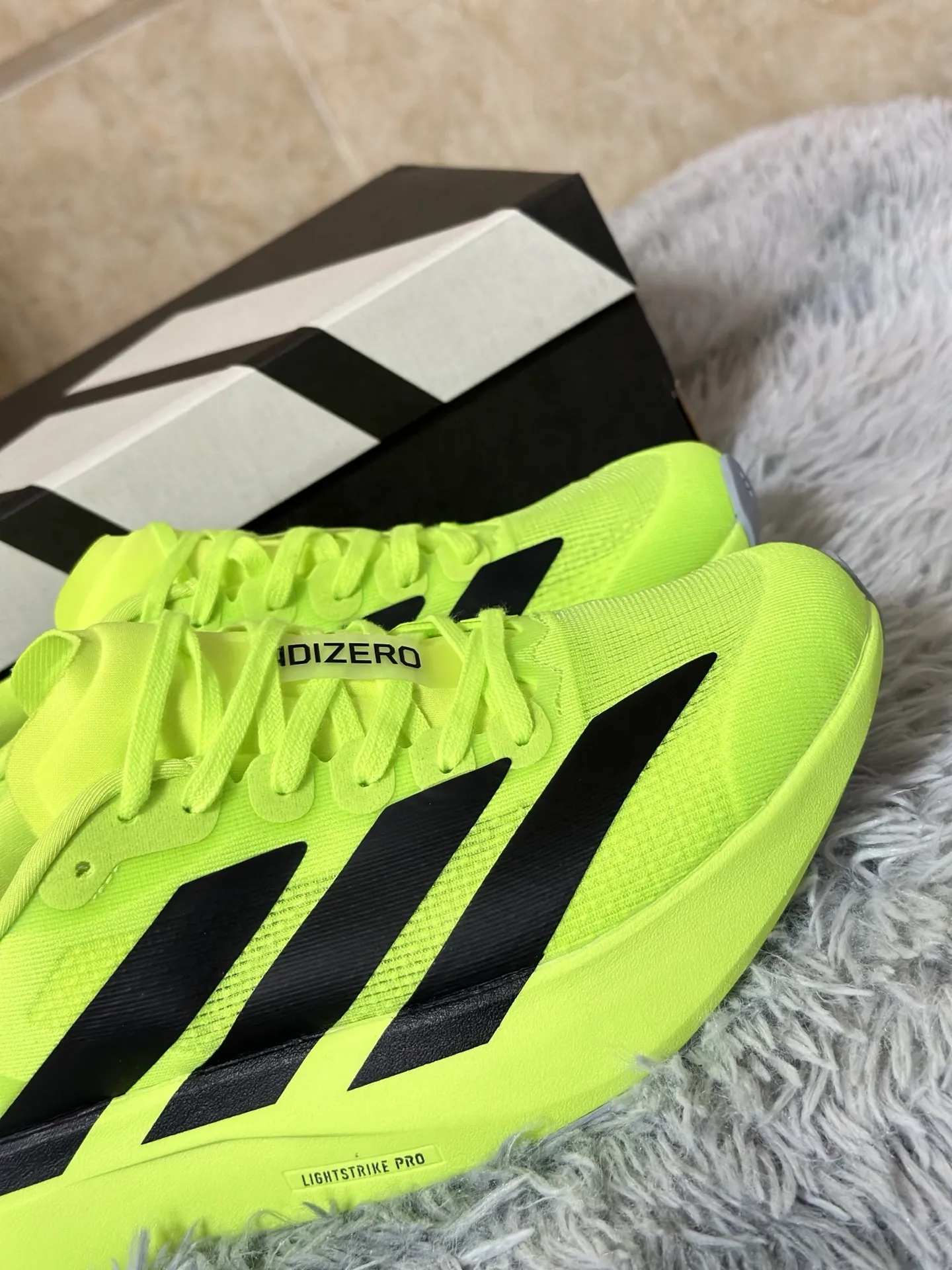 Durable adidas Adizero Evo SL Yellow Black Running Shoes – Replica Adidas Edition 483