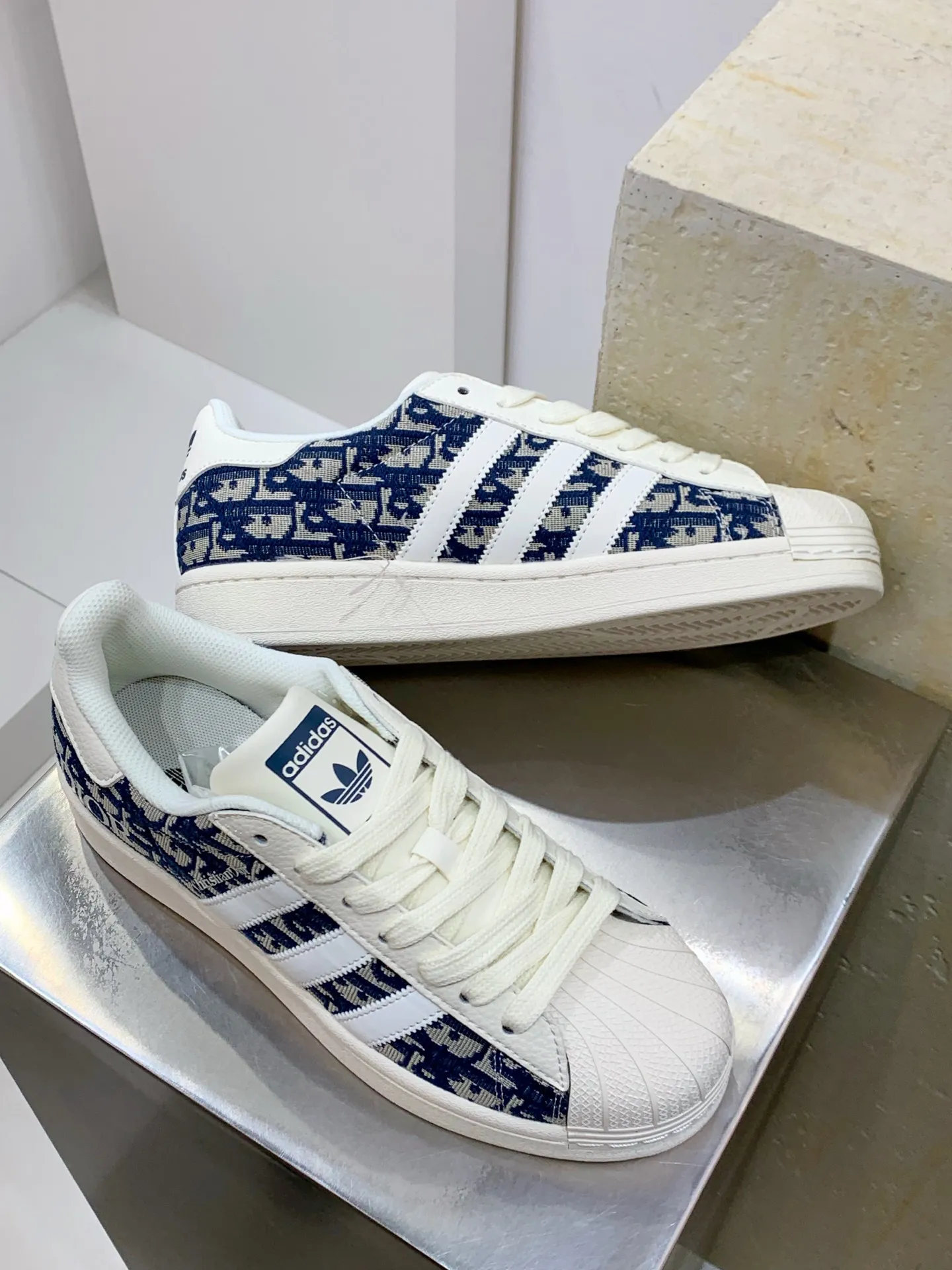 Durable adidas Gazelle Indoor Dior Blue Low Top Replica Shoes 507