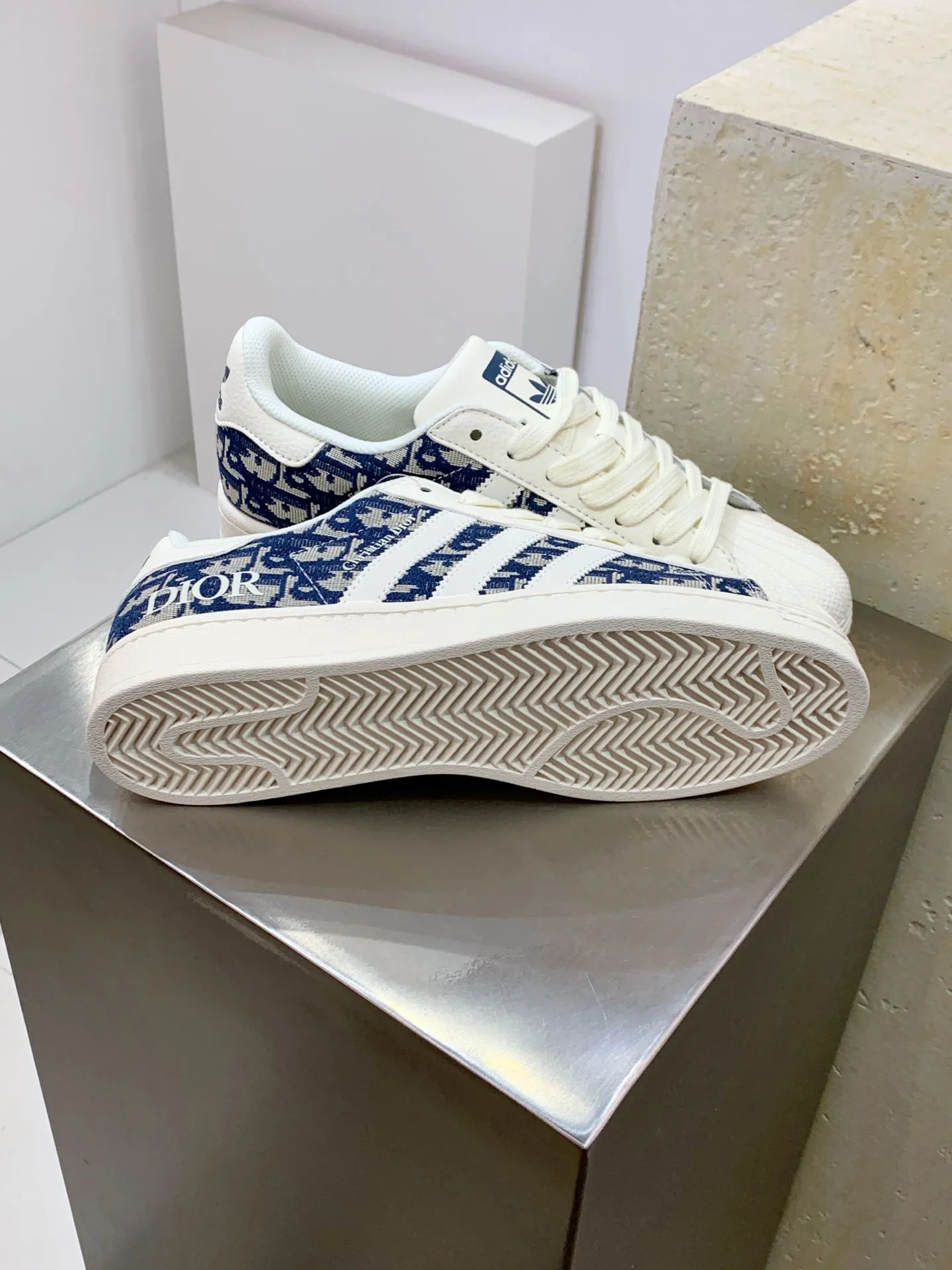 Durable adidas Gazelle Indoor Dior Blue Low Top Replica Shoes 507