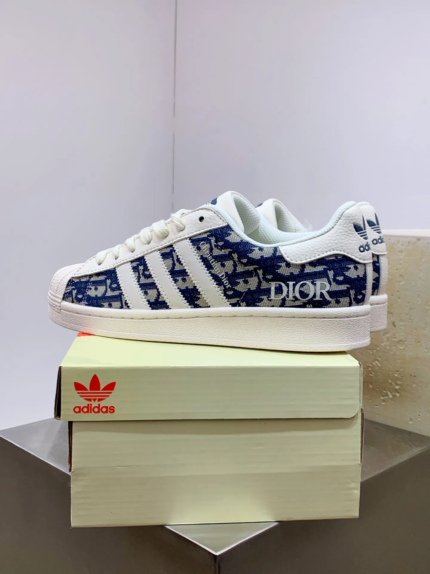 Durable adidas Gazelle Indoor Dior Blue Low Top Replica Shoes 507