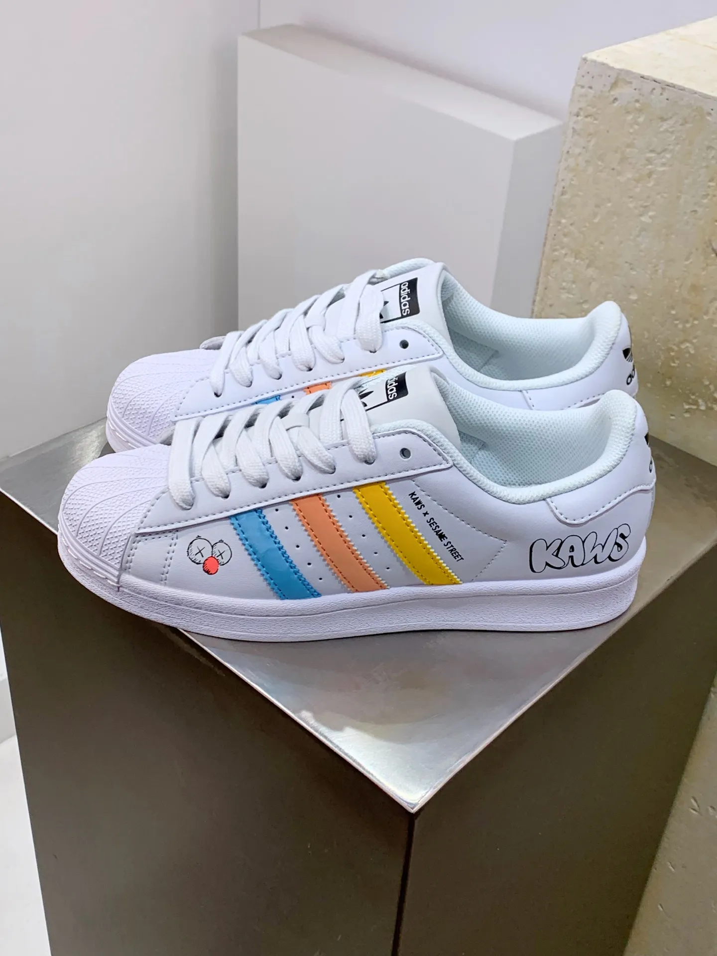 Refined adidas Gazelle Indoor KAWS White Multicolor 494