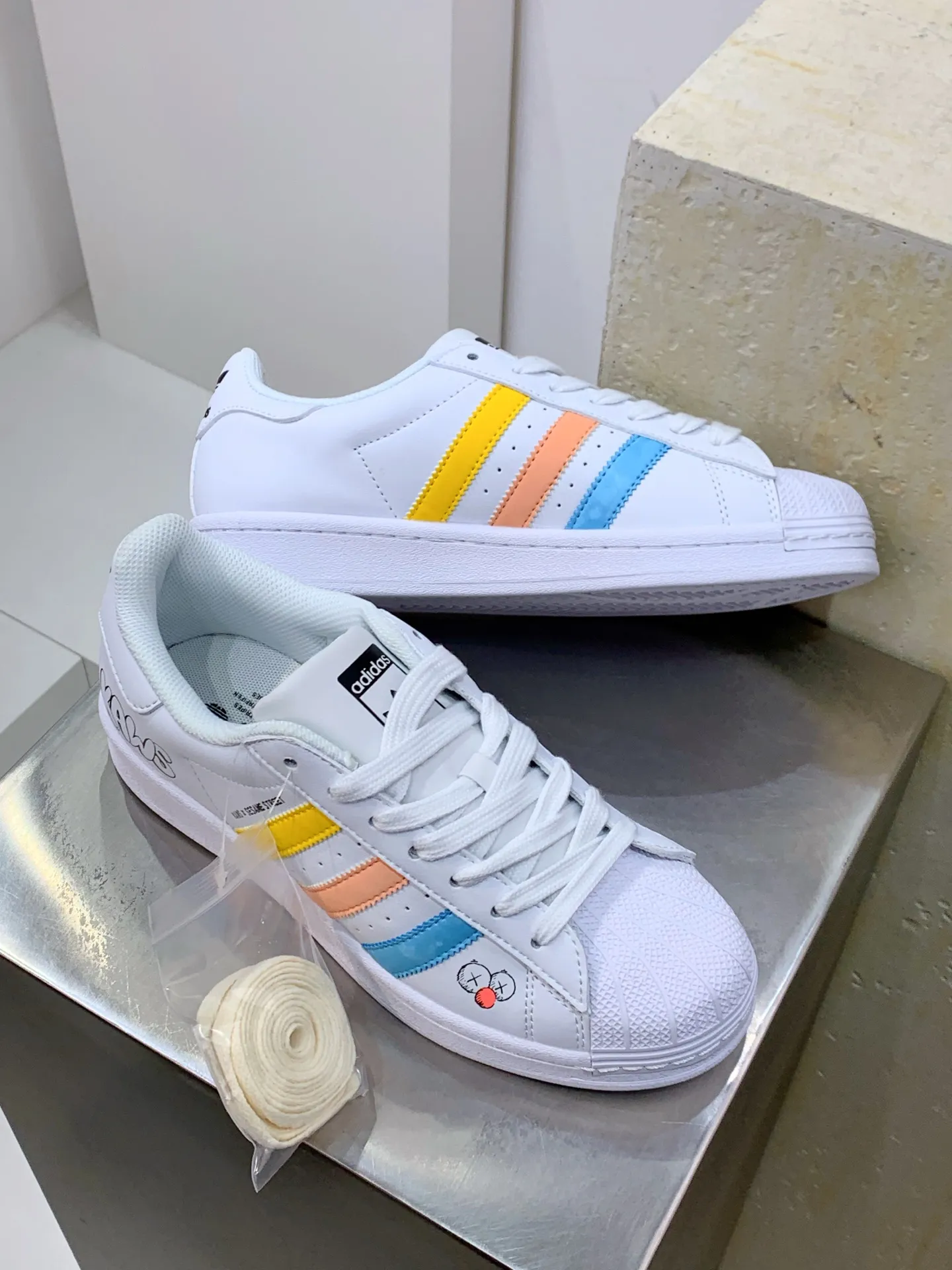 Refined adidas Gazelle Indoor KAWS White Multicolor 494
