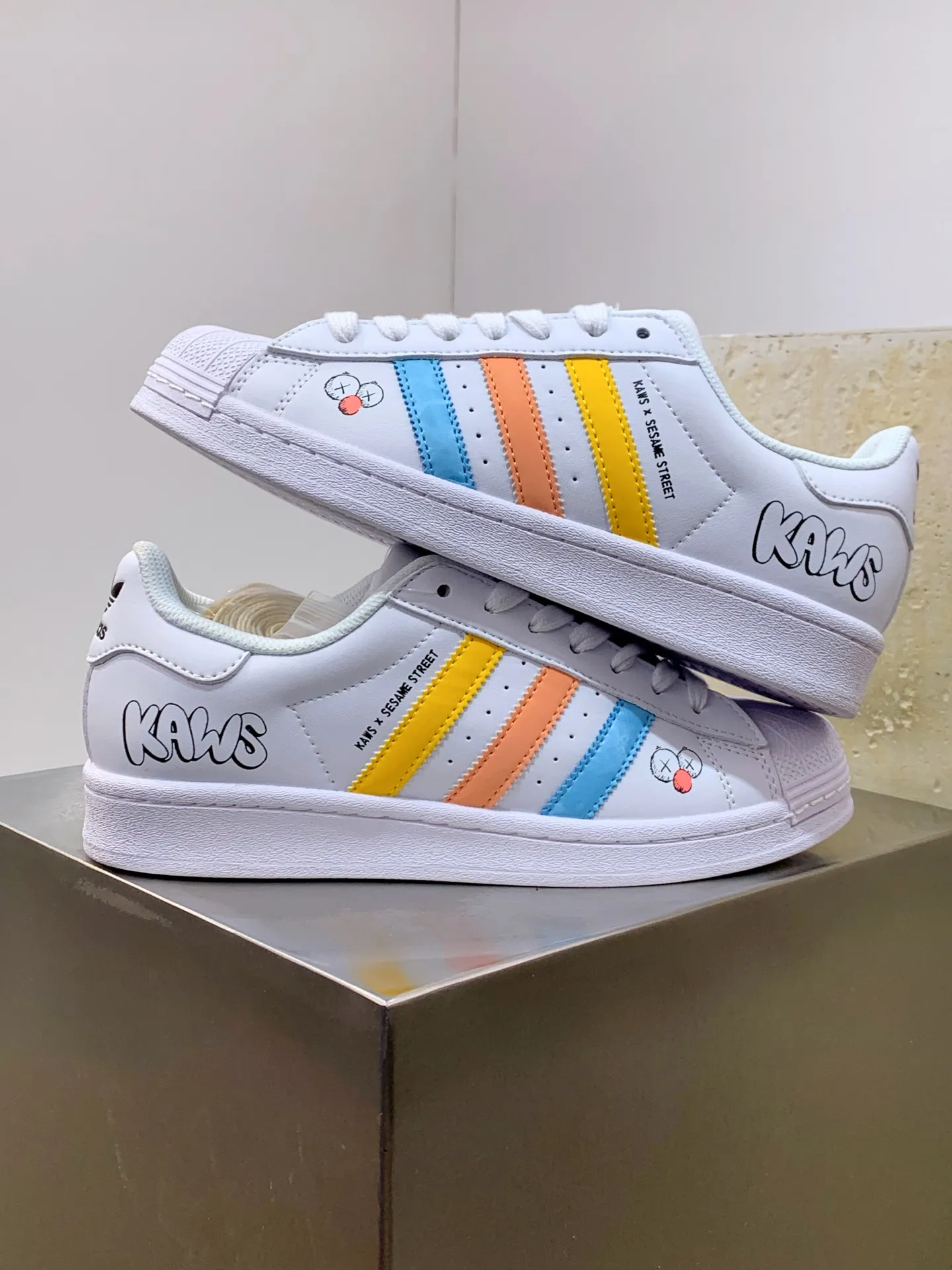 Refined adidas Gazelle Indoor KAWS White Multicolor 494