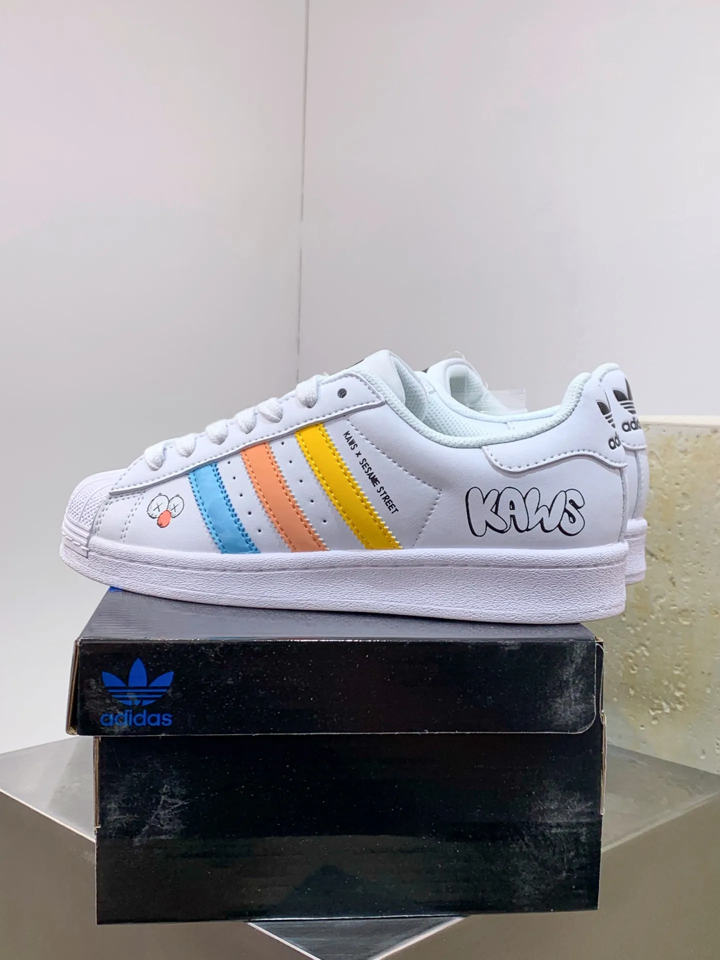 Refined adidas Gazelle Indoor KAWS White Multicolor 494