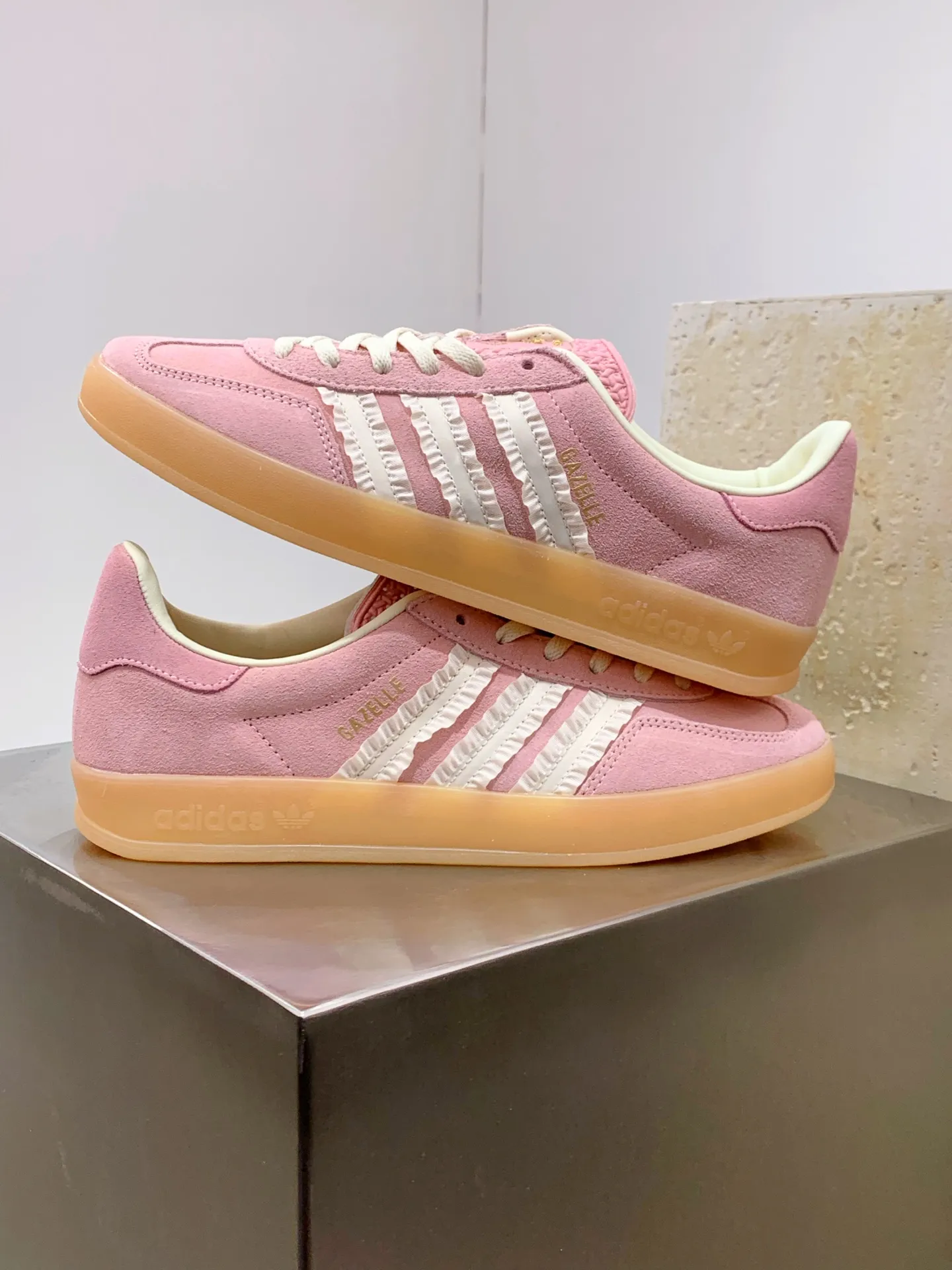 adidas Originals Gazelle Indoor Pink White –  Replica Shoes Compact 519