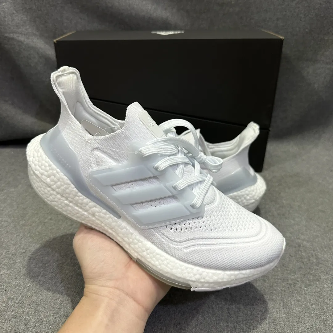 Sophisticated adidas Ultraboost 21 White Grey Running Shoes – Replica Adidas Edition 574