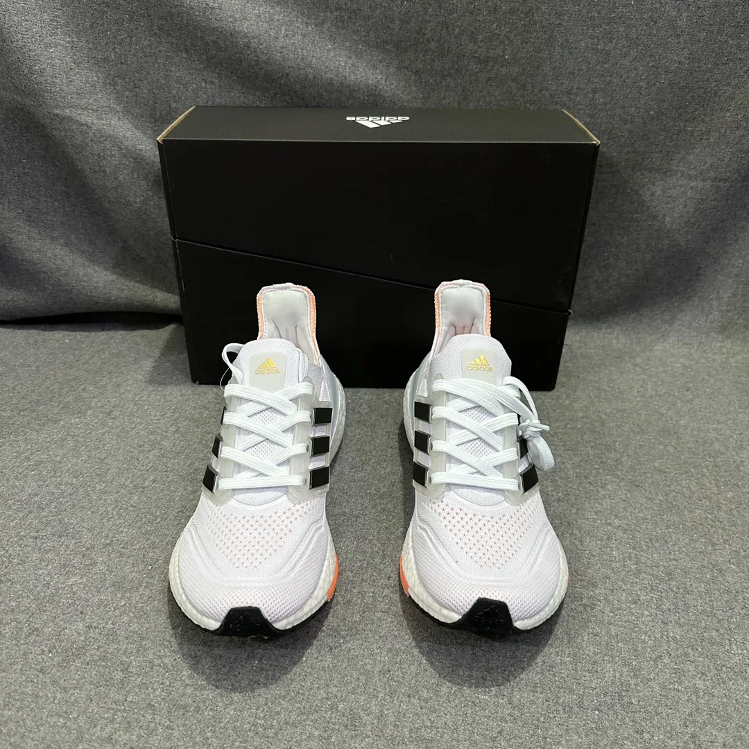 FlexibleFit adidas Ultraboost 21 White Orange Running Shoes – Replica Adidas Edition 573
