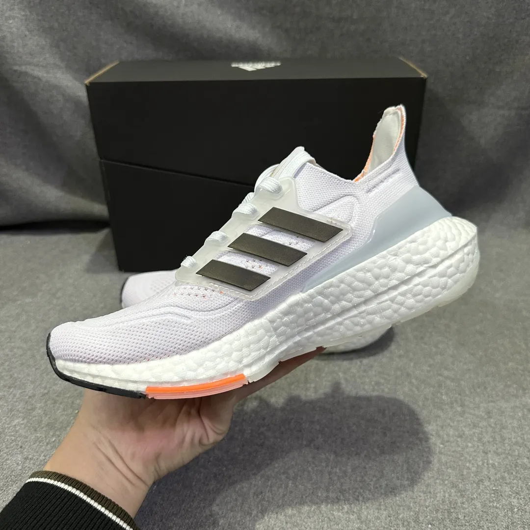 FlexibleFit adidas Ultraboost 21 White Orange Running Shoes – Replica Adidas Edition 573