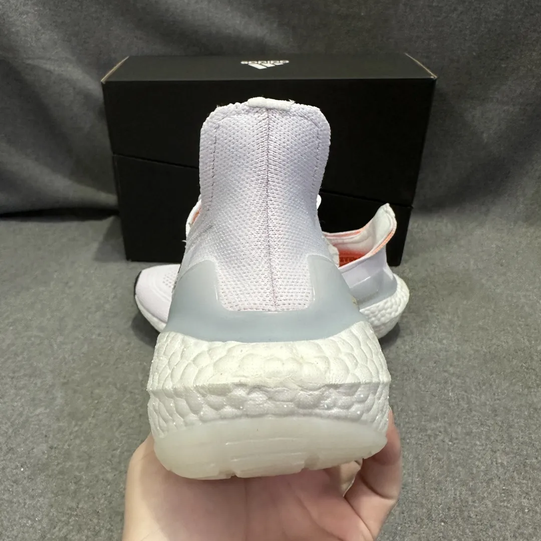 FlexibleFit adidas Ultraboost 21 White Orange Running Shoes – Replica Adidas Edition 573
