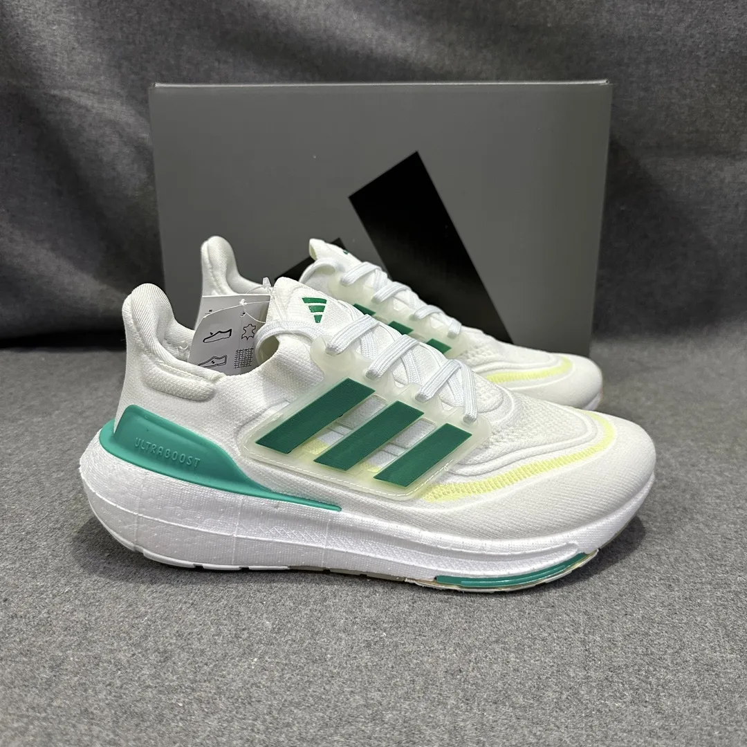 Supportive adidas Ultraboost 23 Light White Green Blue – Replica Adidas Shoes 579