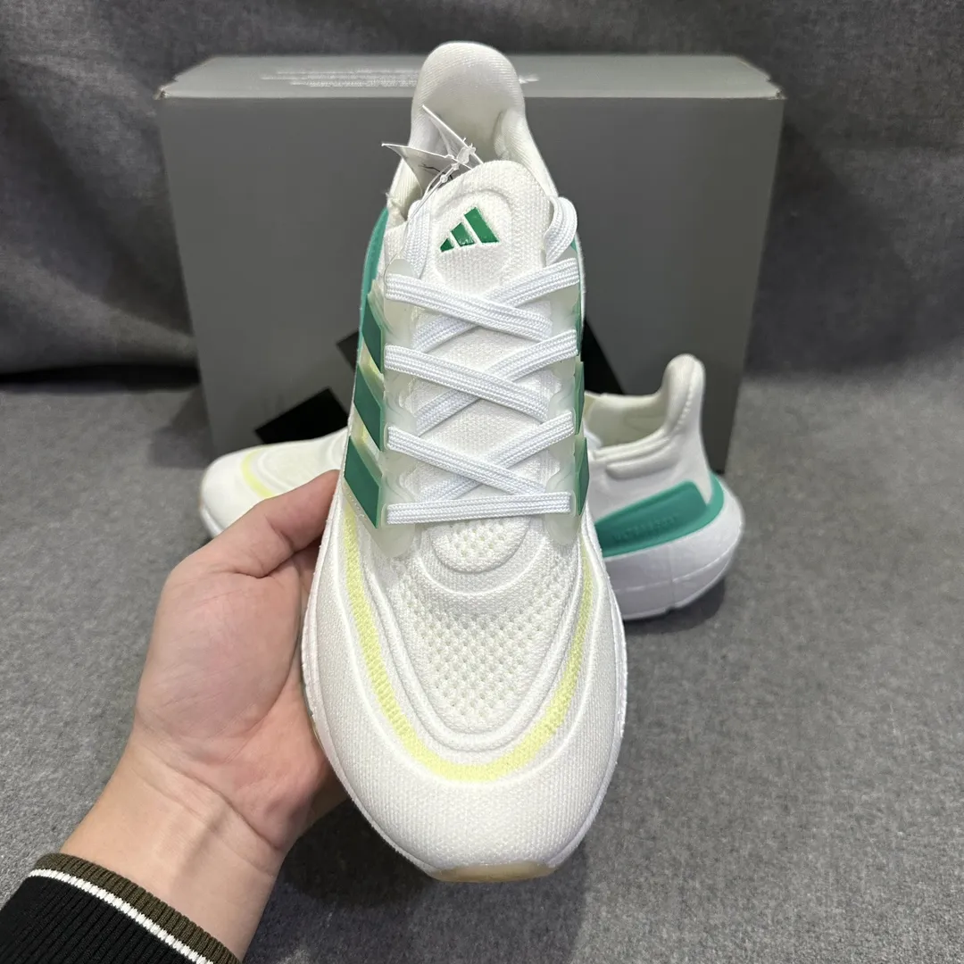 Supportive adidas Ultraboost 23 Light White Green Blue – Replica Adidas Shoes 579