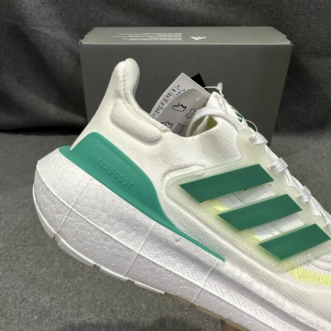 Supportive adidas Ultraboost 23 Light White Green Blue – Replica Adidas Shoes 579