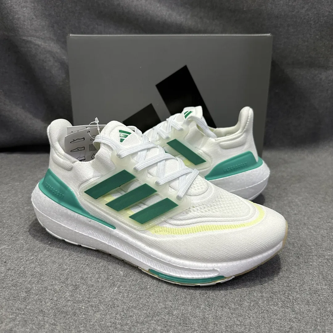 Supportive adidas Ultraboost 23 Light White Green Blue – Replica Adidas Shoes 579