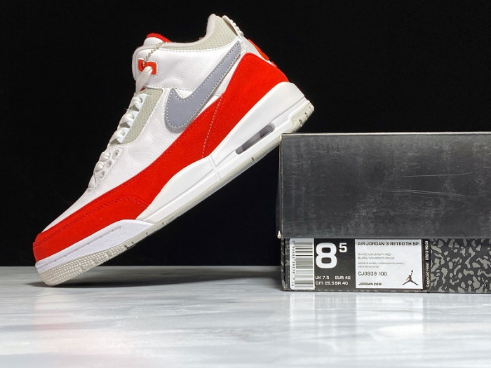 TB Air Jordan 3 Retro Tinker White University Red CJ0939-100