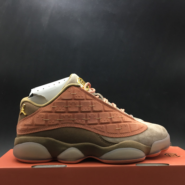 TB CLOT x Air Jordan 13 Low Sepia Stone Canteen-Terra Blush AT3102-200